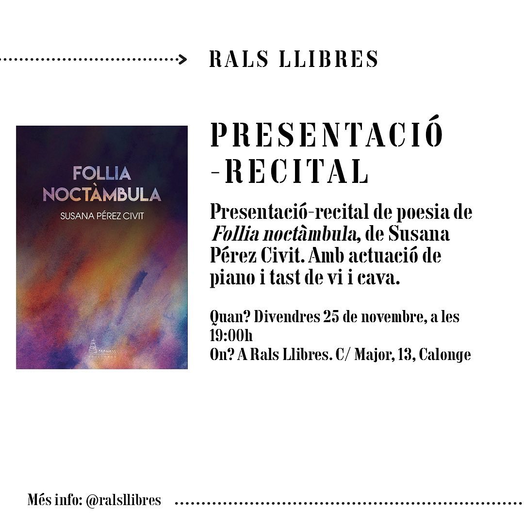 Presentació del llibre: "Follia noctàmbula" - Calonge Poble de Llibres"