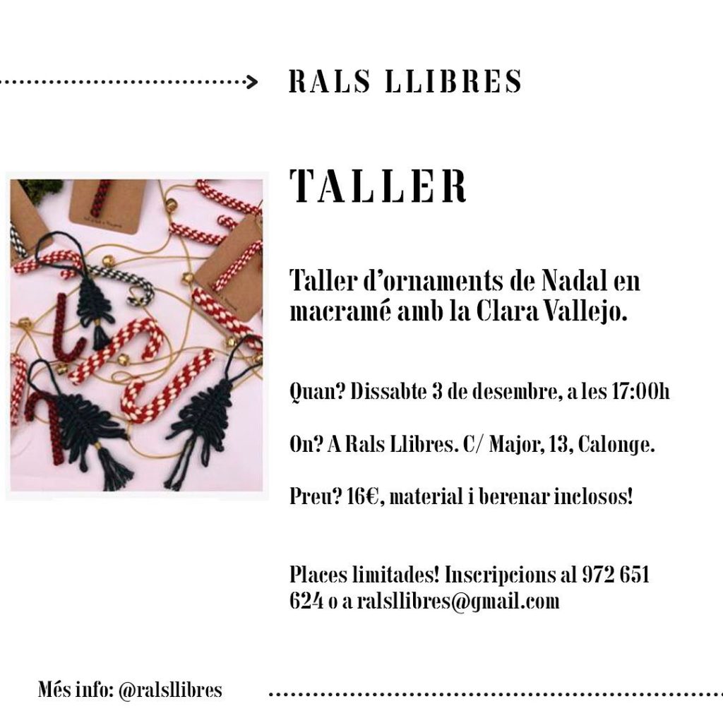 Taller macramés ornaments de Nadal a Calonge Poble de llibres