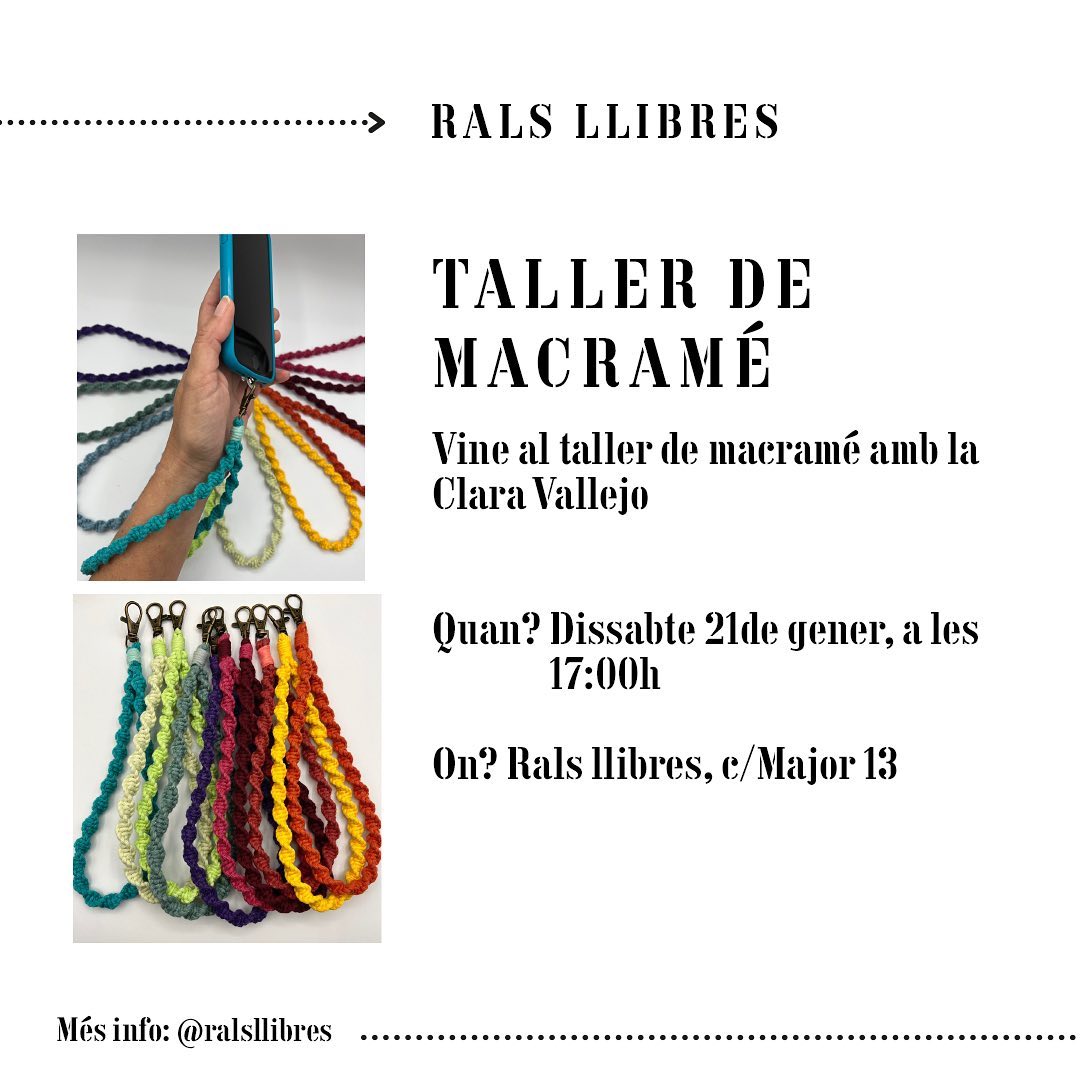 Taller de macramé amb Clara Vallejo a Poble de Llibres